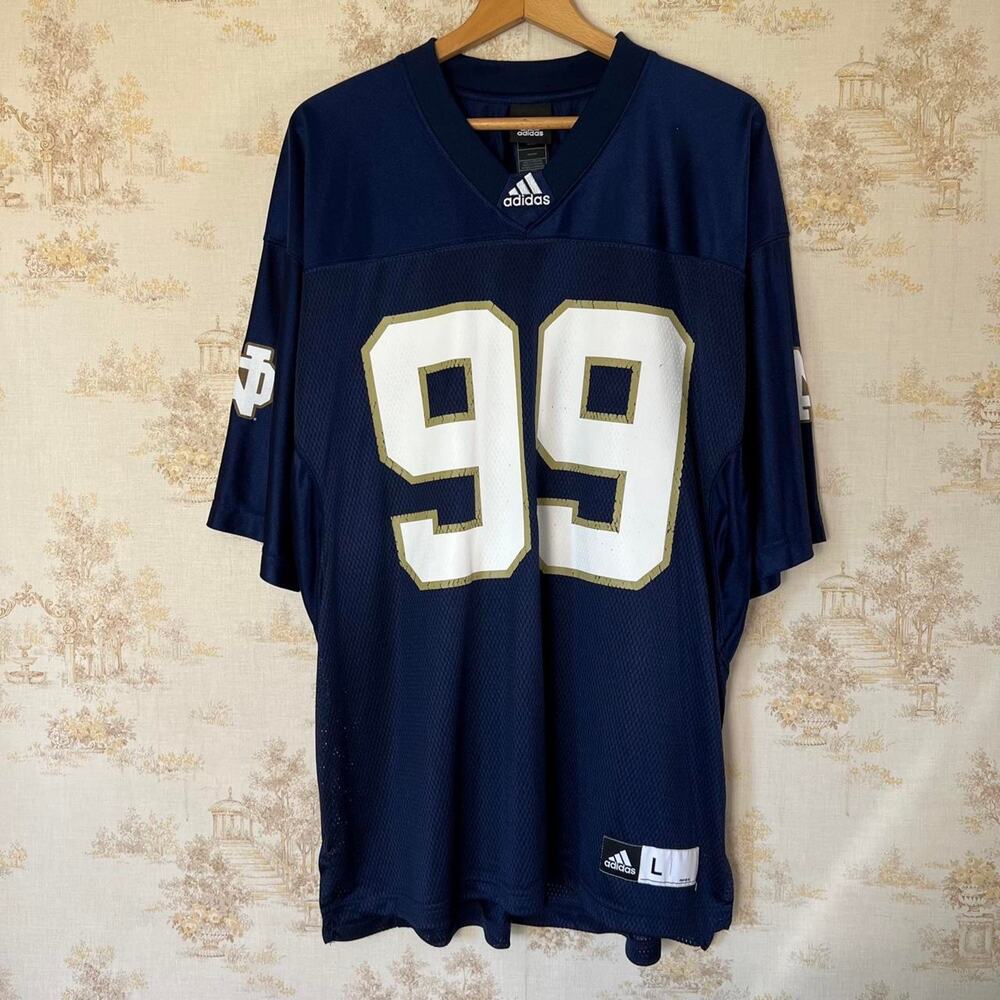 Vintage Y2K Adidas Notre Dame Football Jersey | Oversized | Large